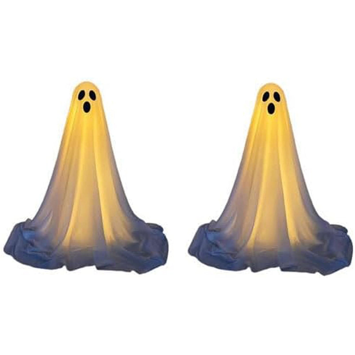 Haunt & Co Halloween Ghost Decorations 8ft Tall Glowing White Fabric Ghost with Light Stand