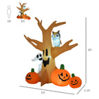 Haunt & Co 7.5FT Halloween Inflatable Scary Ghost Tree with Owl Ghost Pumpkins LED Lights Yard Decoration