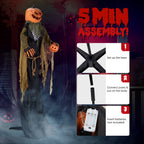 Haunt & Co 7FT Halloween Animatronic Standing Pumpkin Man The Sound Activated Halloween Prop