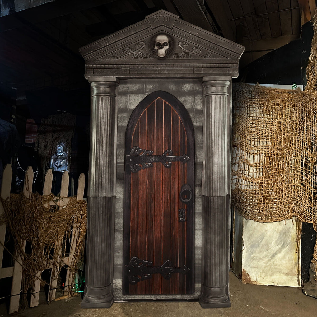 Haunt & Co 6.7 ft. Motion-Triggered Mausoleum Halloween Animatronic by Tekky
