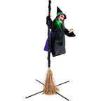 Haunt & Co 6 ft Touch-Activated Mounted Flying Witch Halloween Animatronic