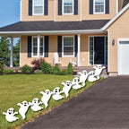 Haunt & Co Big Dot of Happiness Spooky Ghost - Ghost Shape Lawn Decoration Signs - Outdoor - 10 Piece