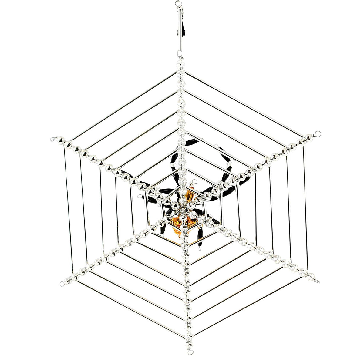 Haunt & Co Santa Land 8.00In Halloween Spider Web, Glass, Ornament Beaded Czech Luck 21R1000