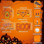 Haunt & Co 4-Pack Halloween Lighted Window Silhouette Lights, LED Hanging Ornaments with Cobweb, Pumpkin, Cat and Skull Designs