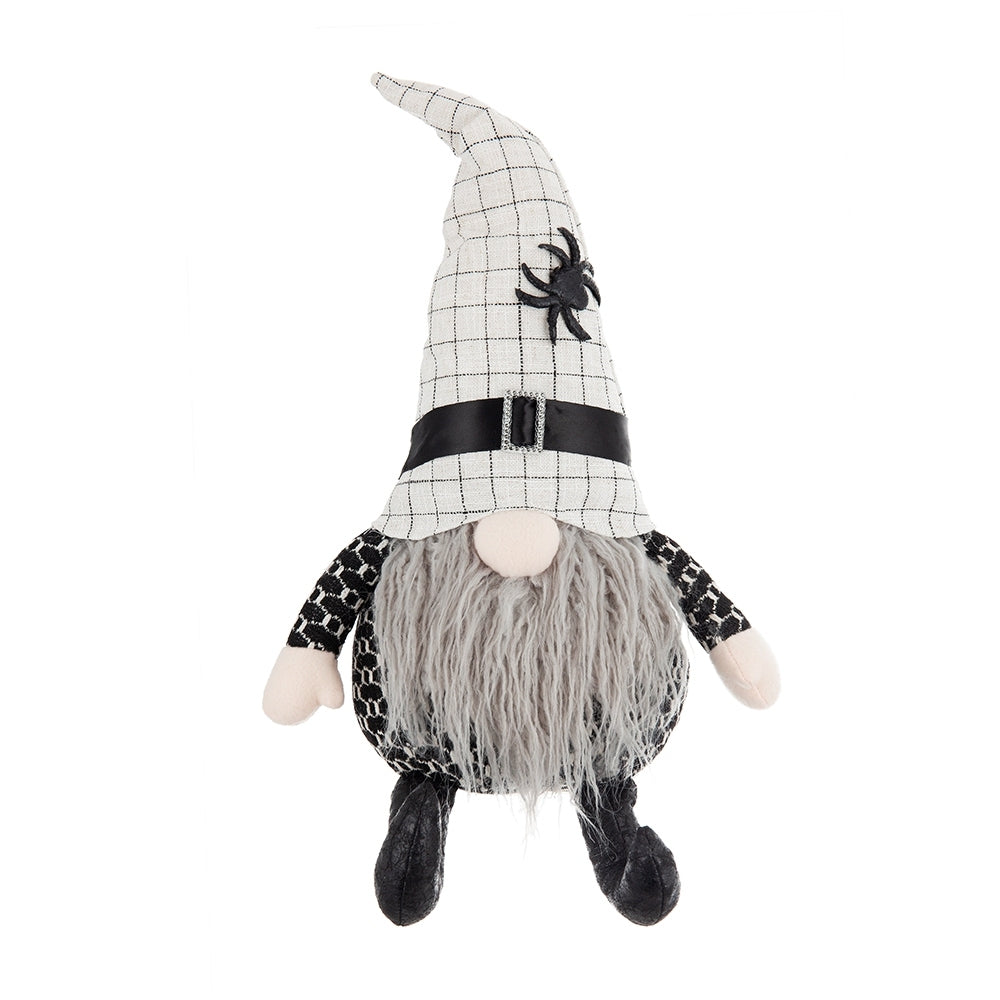 Haunt & Co Tcbosik 2 Pack Gnome Halloween Ornaments, Halloween Gnomes Decoration with Witch Hat, Lovely Fall Gnome Gifts for Friends Family, Black & White