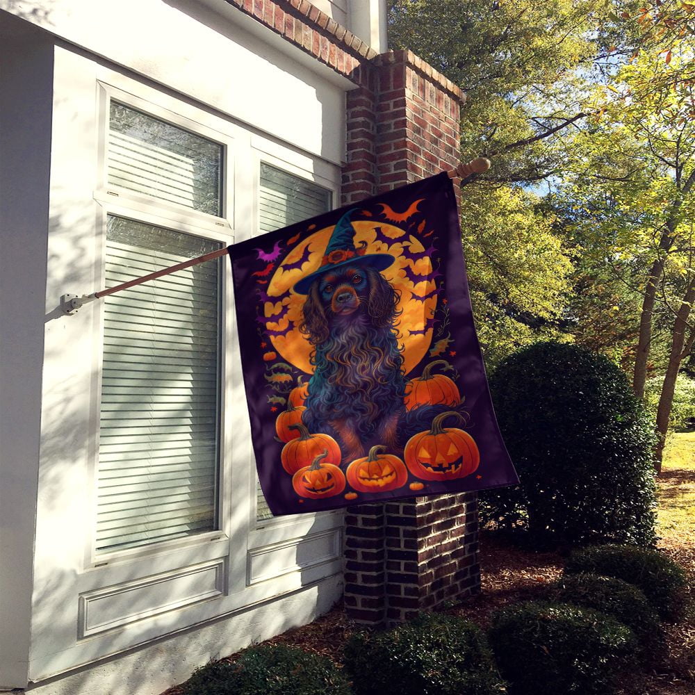 Haunt & Co Halloween Boykin Spaniel Dog House Flag 28x40IN Double-Sided Polyester Decorative Sleeve Pole Flag