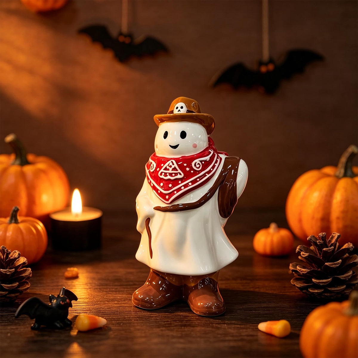Haunt & Co Vintage Ghost Desktop Figurine, Easy Wipe Clean Compact Spooky Tabletop Statue, Exquisite Hand Carved Decorative Ornament for Household Bar Halloween Party Collector Display Gift