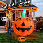 Haunt & Co 10ft Halloween Inflatable Pumpkin Decoration with Built-in LED Lights