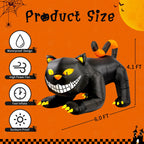Haunt & Co Halloween Inflatable 6 FT Black Cat Inflatable Moving Head, Scary Black Cat with LED Lights Built-in, Halloween Outdoor Decorations Clearance for Holiday/Party/Yard/Garden