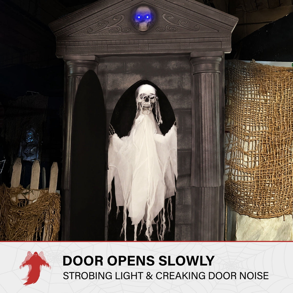 Haunt & Co 6.7 ft. Motion-Triggered Mausoleum Halloween Animatronic by Tekky