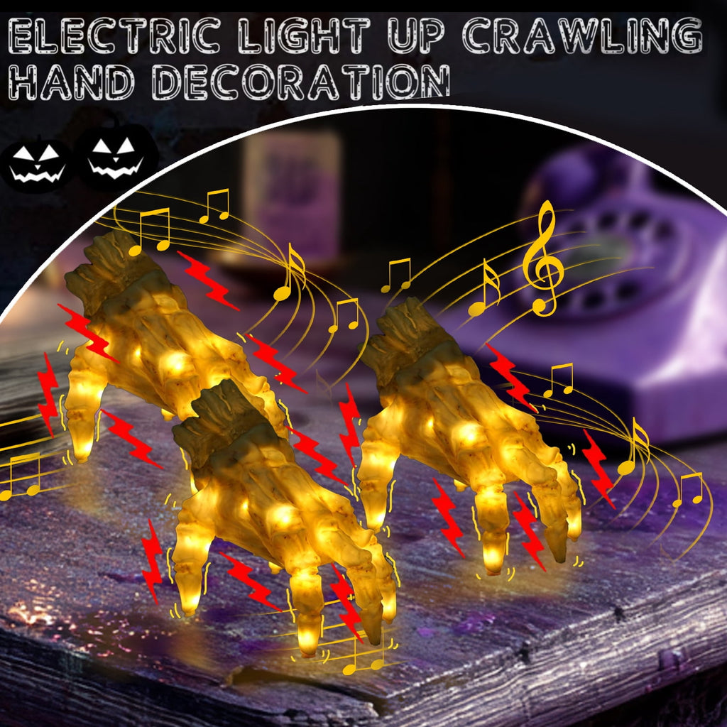 Haunt & Co Halloween Animated Decoration, Sound-Activated Crawling Zombie Hand with Spooky Sound - Realistic Haunted House Prop
