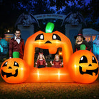 Haunt & Co (2 pack) 8.5FT Halloween Inflatable,Pumpkin Photo with Lights