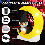 Haunt & Co Costway 4.3 x 5.1 ft Inflatable Owl on Moon LED Lighted w/ Large Moon & Wizard Owl w/ Stakes & Sandbags