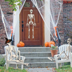 Haunt & Co OZMI Halloween Skeleton Decoration for Haunted House, 38 Inch Full Body Plastic Skull Skeleton with Posable Joints
