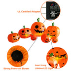 Haunt & Co 8 ft Halloween Inflatable Pumpkin, Giant Lighted Jack-O'-Lantern Blow Up Yard Decoration Waterproof with LED, Blower, Stakes and Tethers
