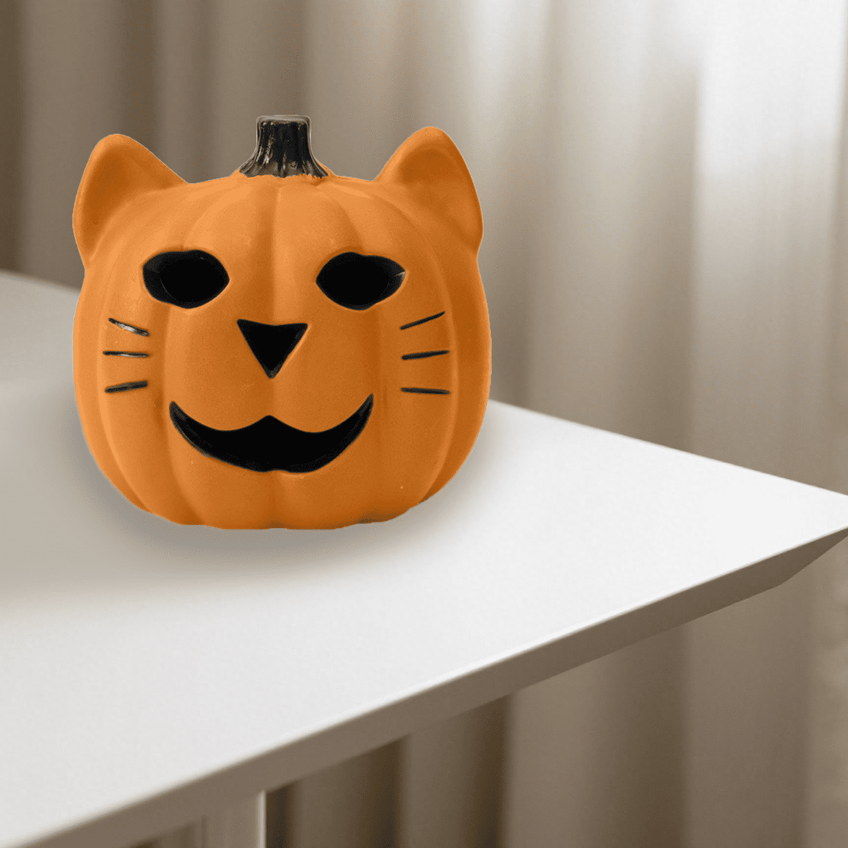 Haunt & Co Halloween Lights Led Luminous Cat Pumpkin Ornament Orange Spooky Halloween Decorations Haunted House Layout Ornament Fall Decorations for Home