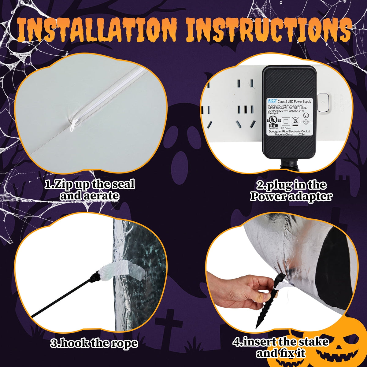 Haunt & Co 8 FT Halloween Inflatables UFO Alien Decoration Outdoor