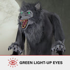 Haunt & Co 7 ft Tall Motion-Activated Towering Werewolf, Premium Halloween Animatronic, Plug-In