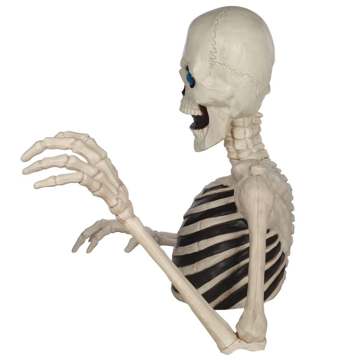 Haunt & Co 48" Halloween Giant Groundbreaker Skeleton with LED Light Moving Eyes, Creepy Sound Effect