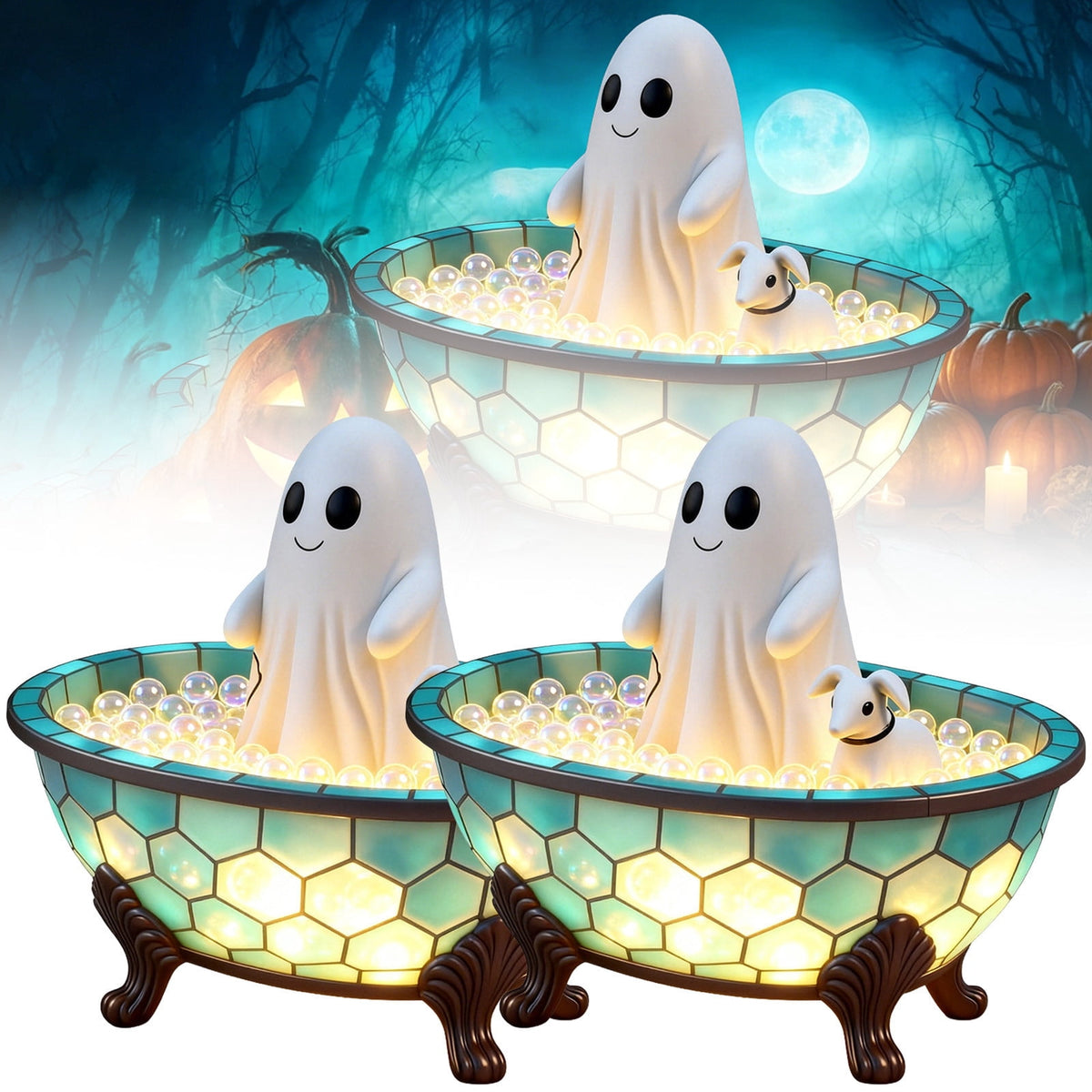 Haunt & Co Halloween Flying Ghost Decorations, Large Hanging Ghost Ornament with Weather Resistant Design and Swinging Effect, Spooky Outdoor Yard Decor for Porch Tree Garden Party House Decoration-C