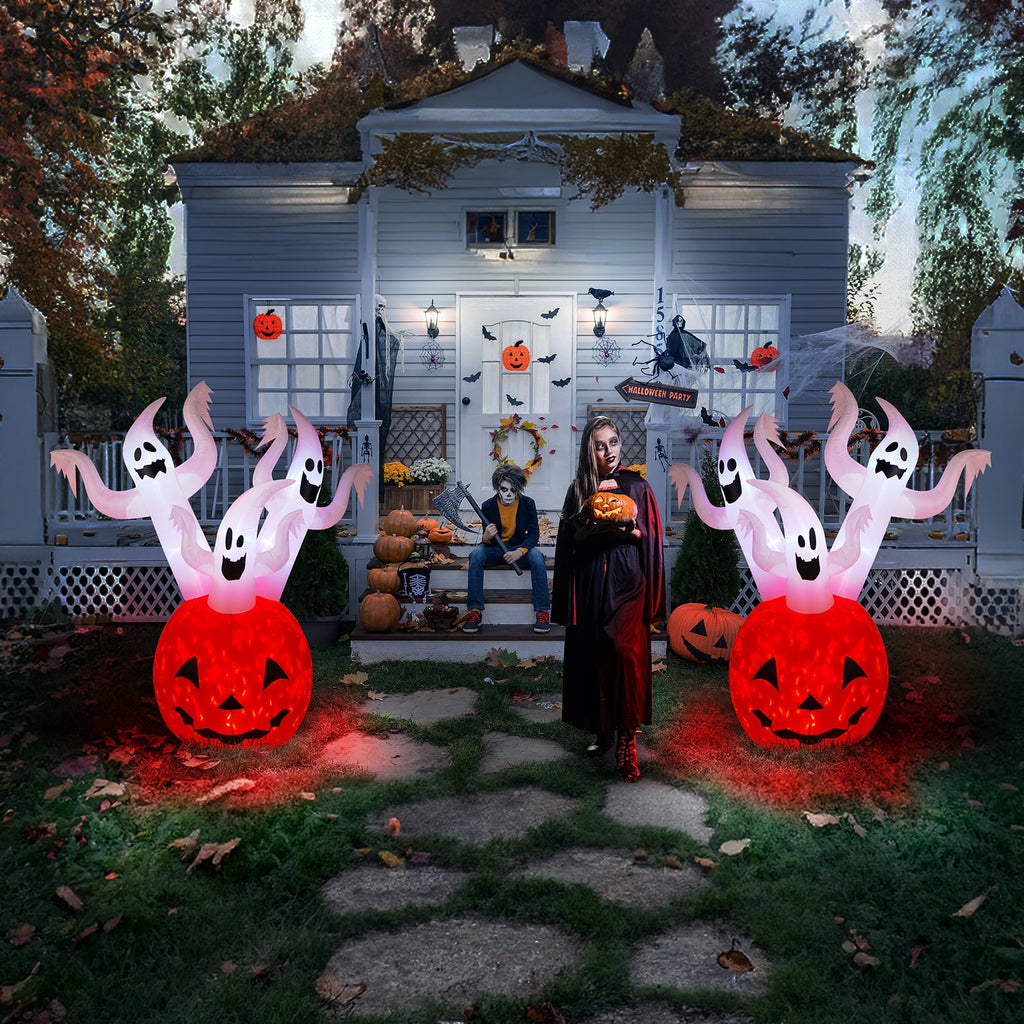 Haunt & Co Halloween Ghost and Pumpkin Outdoor Halloween Inflatables