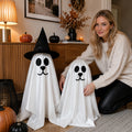Haunt & Co 2 Pack Standing Ghost Dog Halloween Decorations, Cute Spooky Yard Lawn Porch Decor, Weather Resistant Plastic Figurines for Outdoor Indoor Home Party Display