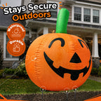 Haunt & Co 10ft Halloween Inflatable Pumpkin Decoration with Built-in LED Lights