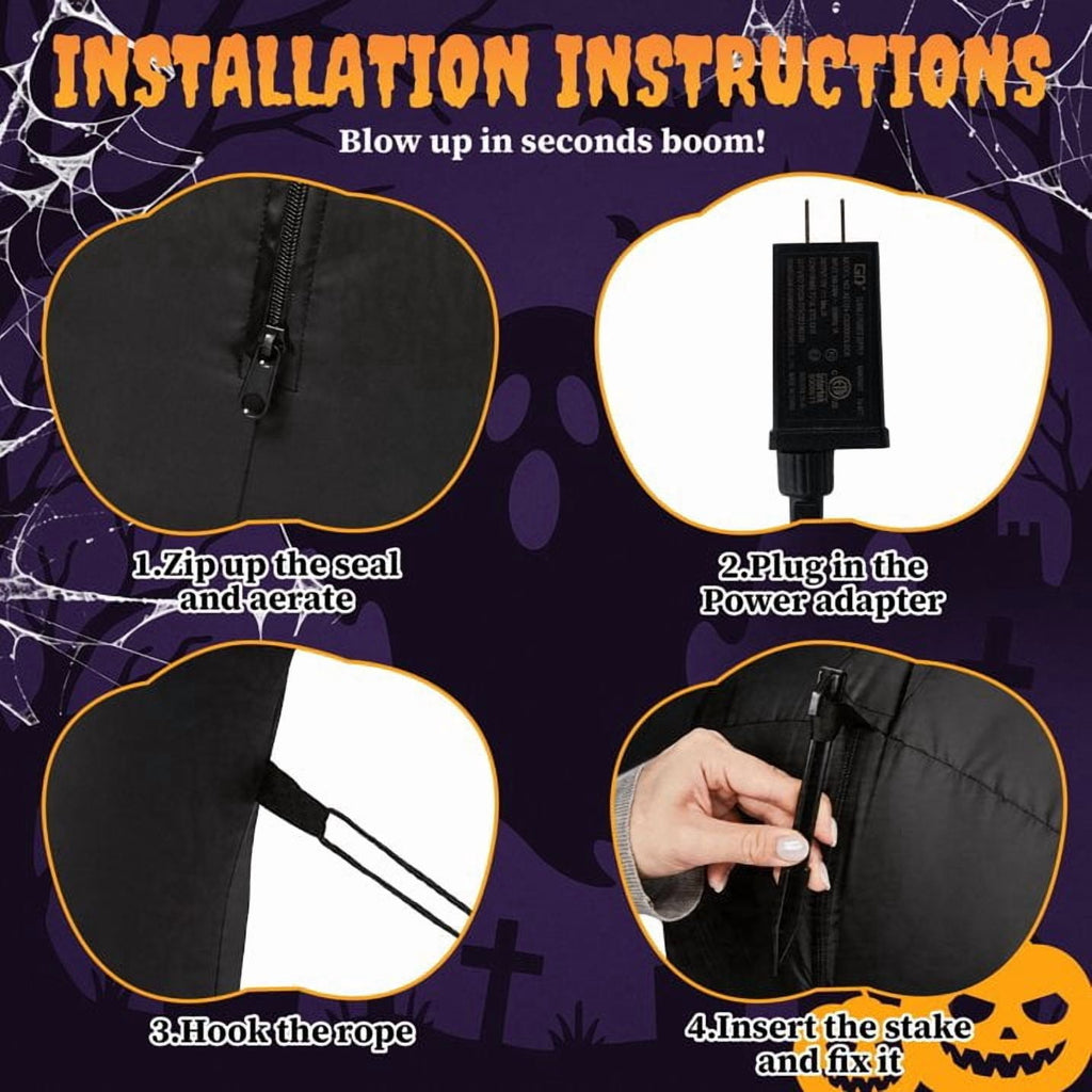 Haunt & Co 6' Halloween Inflatables Skeleton Outdoor Emerging Skeleton,Built-In LED