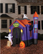 Haunt & Co Pre-Lit 12FT Halloween Airblown Inflatable Haunted House Archway Tunnel