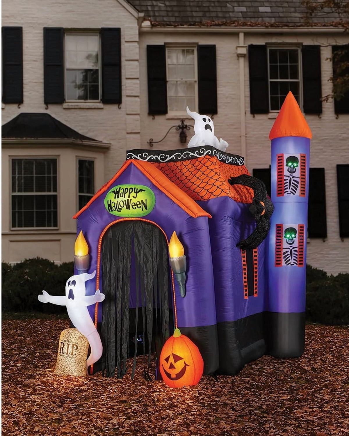 Haunt & Co Pre-Lit 12FT Halloween Airblown Inflatable Haunted House Archway Tunnel
