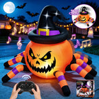 Haunt & Co (2 pack) 2.6ft Remote Control Halloween Inflatable with Music Lights,Pumpkin Spider Car Blow ups Rc Car,Indoor Outdoor Decorations