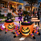 Haunt & Co (2 pack) 2.6ft Remote Control Halloween Inflatable with Music Lights,Pumpkin Spider Car Blow ups Rc Car,Indoor Outdoor Decorations