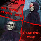 Haunt & Co 6ft Life-Size Halloween Animatronic Grim Reaper - Sound-Activated, 1-Minute Assembly