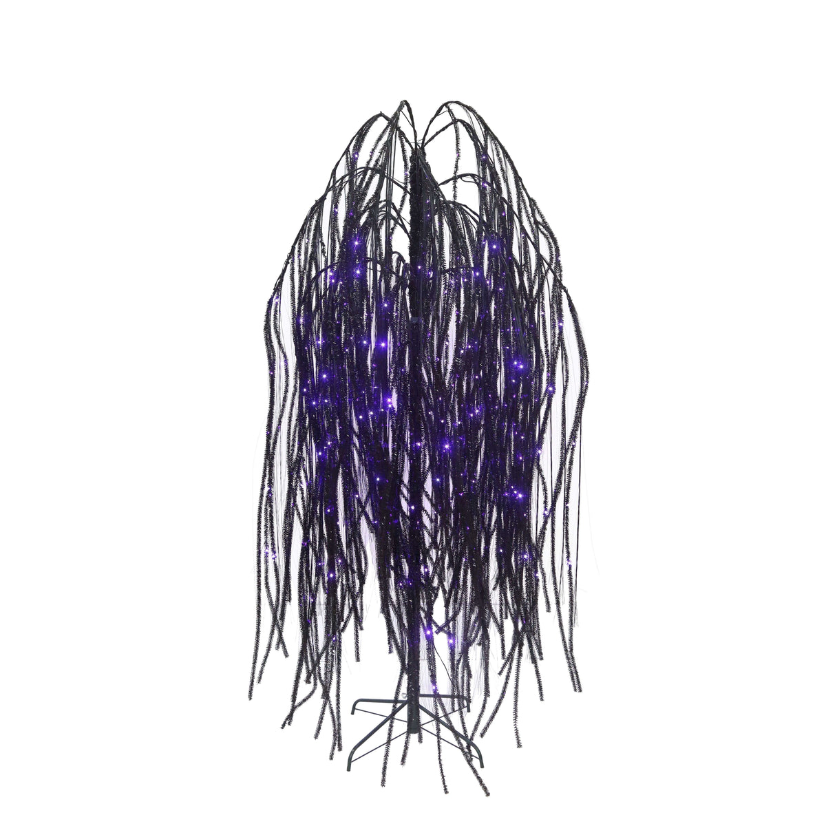 Haunt & Co 6 ft Black Willow Tree with Orange and Purple LED Lights