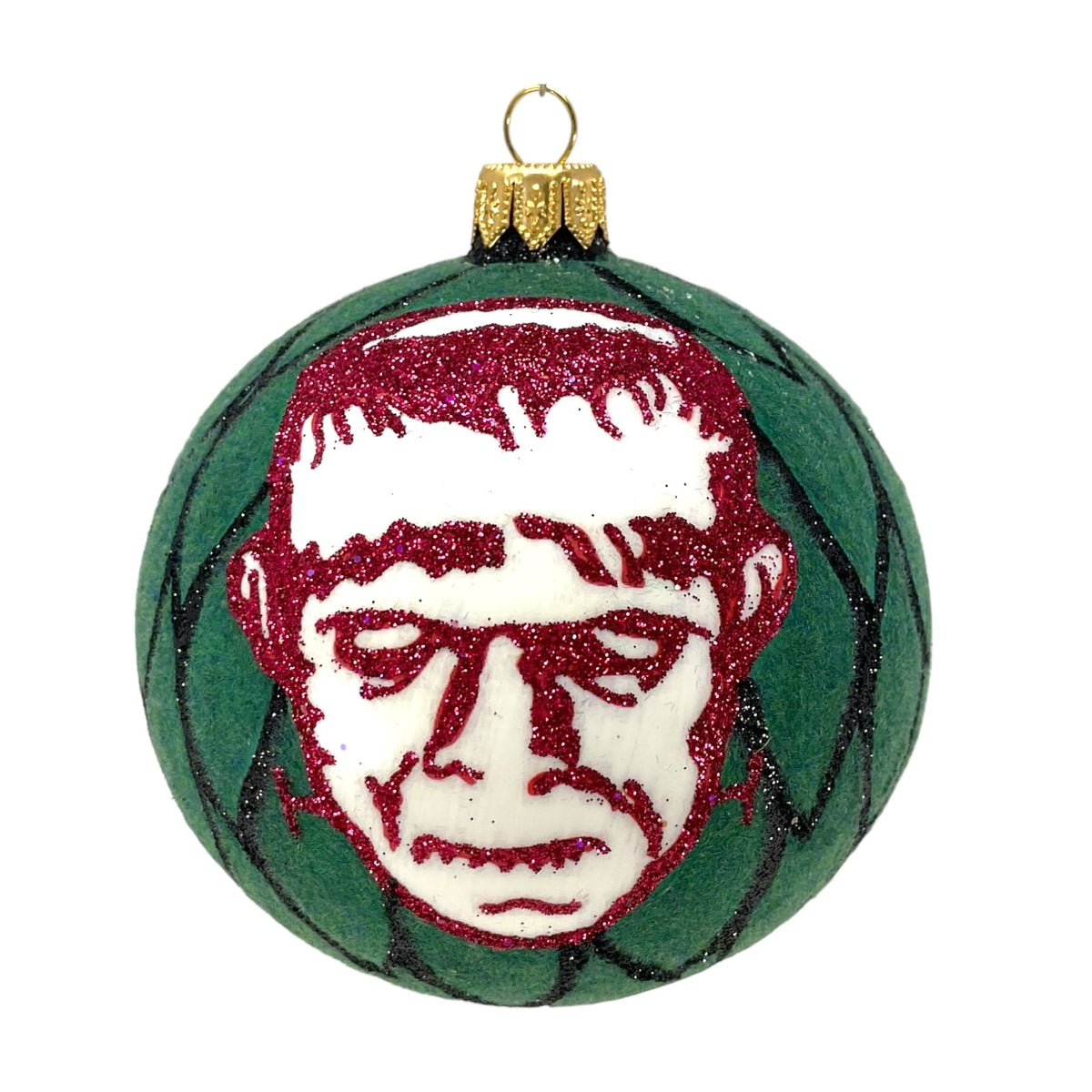 Haunt & Co Frankenstein Ball Ornament Polish Glass The Halloween Collection by Thomas Glenn