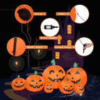 Haunt & Co 7.4' Halloween Inflatables Outdoor with LED Lights 7pcs Blow up Pumpkins