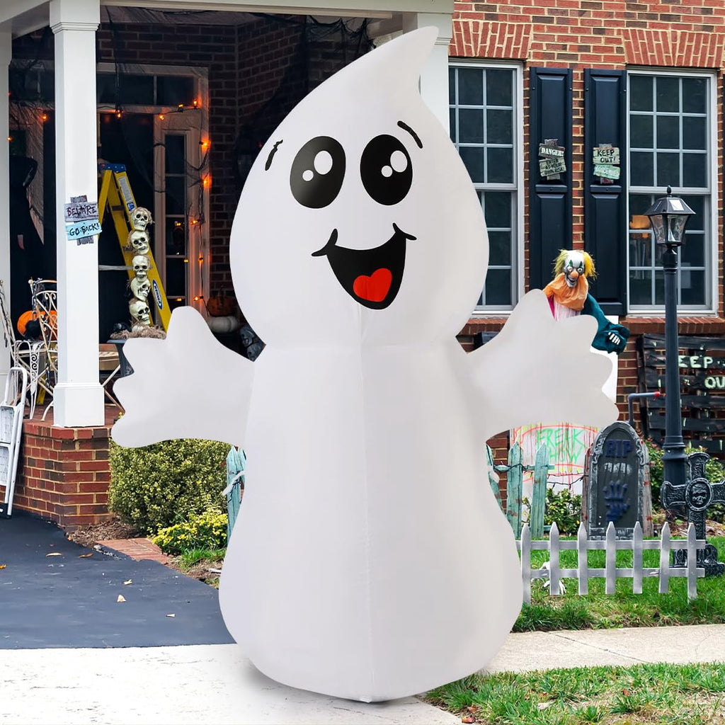 Haunt & Co Halloween Inflatables 5 FT Halloween Ghost Inflatable with Built-in LEDs, Cute Halloween Inflatable Ghost Blow up Ghost Inflatable, Outdoor for Halloween Holiday Party