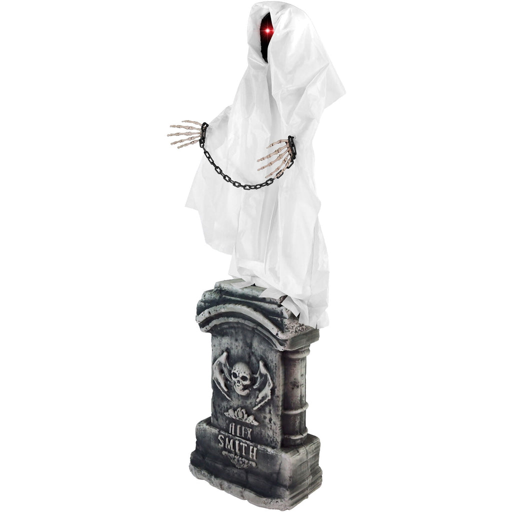 Haunt & Co 4.3 ft Touch-Activated Animated Spectre on Tomb Halloween Accessory