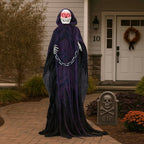 Haunt & Co 6ft Life-Size Halloween Animatronic Grim Reaper - Sound-Activated, 1-Minute Assembly
