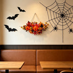 Haunt & Co Gaecuw Halloween Pumpkin Maple Leaf Hanging Ornament Fall Festival Wall Decor for Front Door Party Indoor Supplies