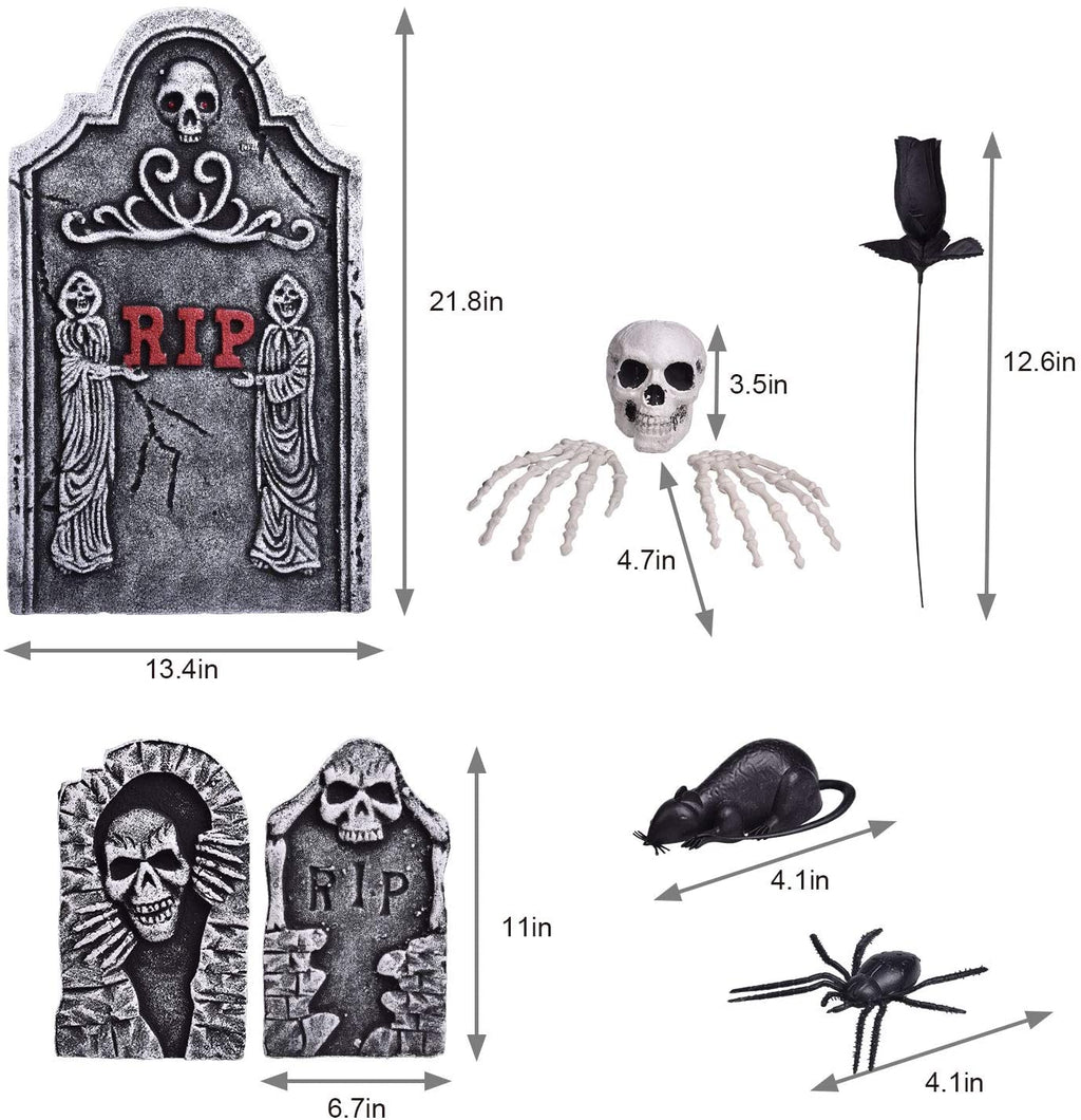 Haunt & Co Nifti Nest 26 Pcs Graveyard Tombstones, Home Outdoor Party Favors