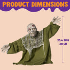 Haunt & Co Halloween Groundbreaker Animated Zombie with Crawling Creepy Animatronic Decorations with Movable Arms,Outdoor Scary