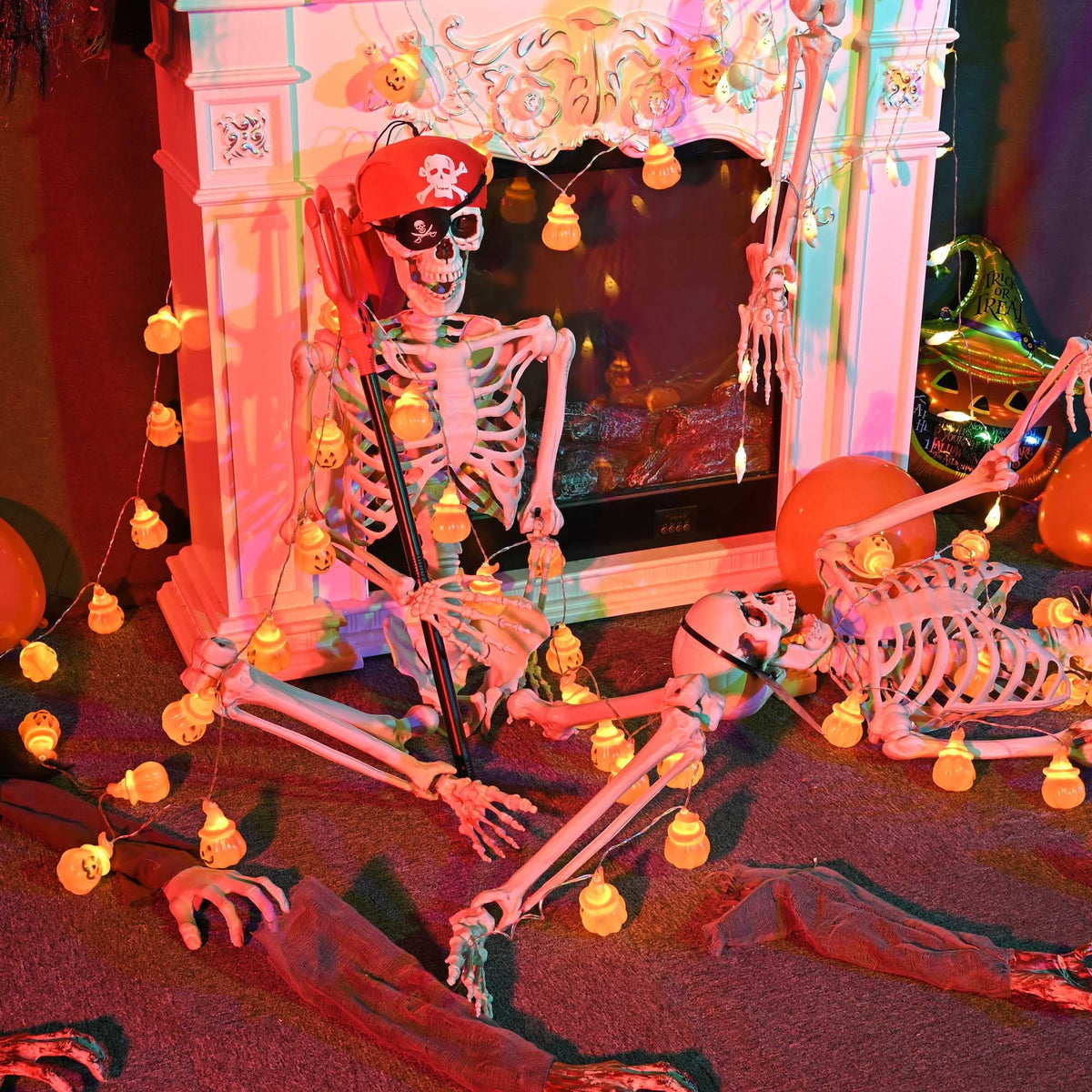 Haunt & Co Yescom Pirate Life Size Skeleton Poseable Full Size 5.6 Ft Haunted House 2026
