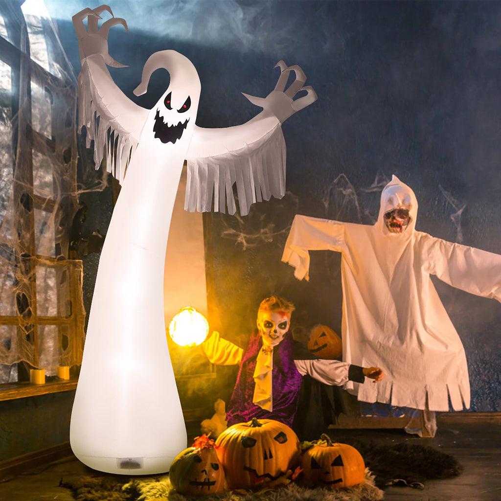 Haunt & Co Costway 12ft Inflatable Halloween Blow Up Ghost Decoration w/ Built-in LED Light