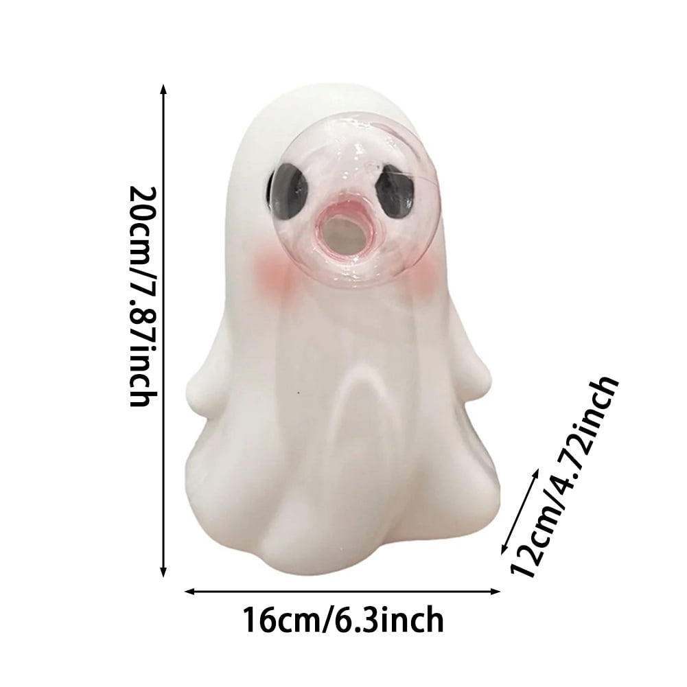 Haunt & Co Yucurem 2 Pack Halloween Bubbles Ghost Figurine for Ghost Lovers, Bubble Blowing Ghost Statue Ornament for Halloween Party Table Desk Tray Shelf Decor