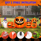 Haunt & Co 7.9FT Halloween Inflatable Pumpkin Ghost with Lights, Halloween Blow Ups Outdoor Decoration for Home Party
