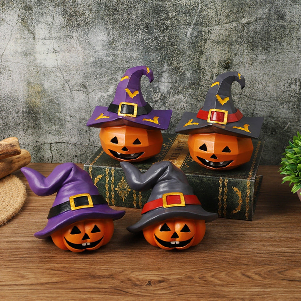 Haunt & Co Halloween Spooky Pumpkin Head Ornaments â?? Dark Tones with Eerie Shadows, Halloween Decorations for Halloween Parties & Trick or Treat Nights â?? great for Haunted House Setups with spooky party setups