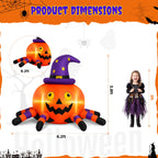 Haunt & Co 6.2FT Halloween Inflatable Decorations Pumpkin Spider with LED Lights, Halloween Blow Ups