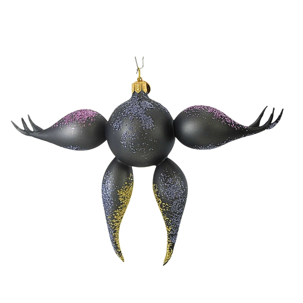 Haunt & Co Blubom 4.25In Midnight Amethyst Bat, Glass, Ornament Halloween 2022120H