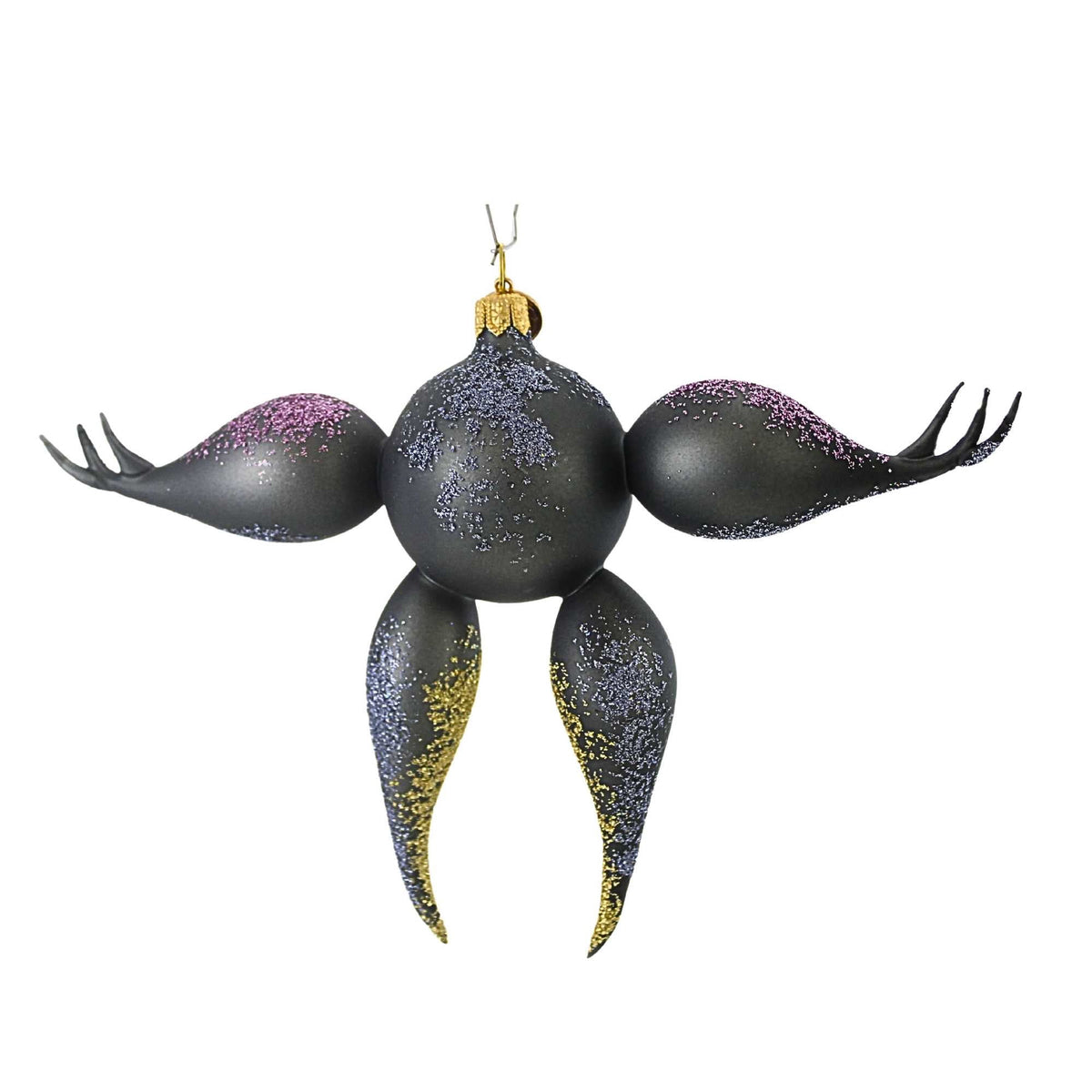 Haunt & Co Blubom 4.25In Midnight Amethyst Bat, Glass, Ornament Halloween 2022120H